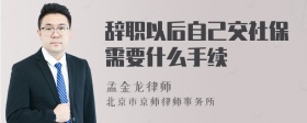 辞职以后自己交社保需要什么手续