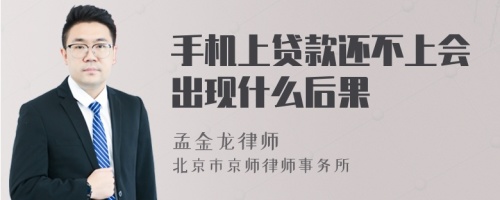 手机上贷款还不上会出现什么后果