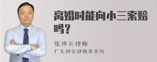 离婚时能向小三索赔吗？