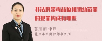 非法携带毒品原植物幼苗罪的犯罪构成有哪些