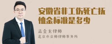 安徽省非工伤死亡抚恤金标准是多少