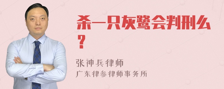 杀一只灰鹭会判刑么？