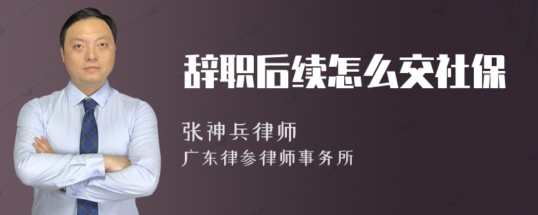 辞职后续怎么交社保