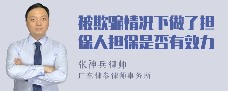 被欺骗情况下做了担保人担保是否有效力