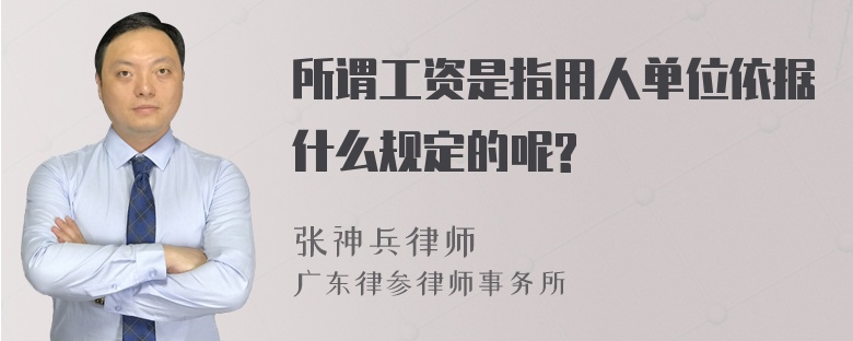 所谓工资是指用人单位依据什么规定的呢?