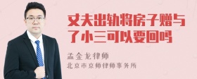 丈夫出轨将房子赠与了小三可以要回吗