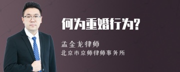 何为重婚行为?