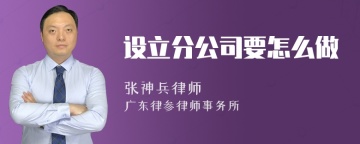 设立分公司要怎么做