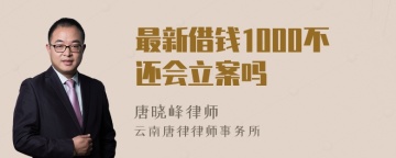 最新借钱1000不还会立案吗