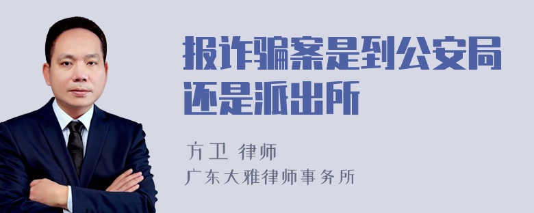 报诈骗案是到公安局还是派出所