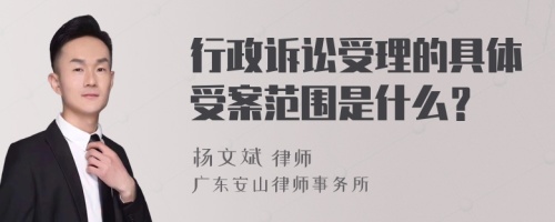 行政诉讼受理的具体受案范围是什么？