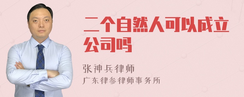 二个自然人可以成立公司吗