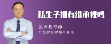 私生子拥有继承权吗