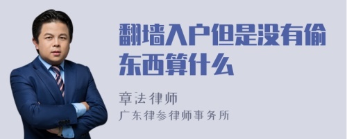 翻墙入户但是没有偷东西算什么