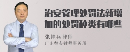 治安管理处罚法新增加的处罚种类有哪些