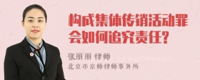 构成集体传销活动罪会如何追究责任?