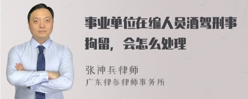 事业单位在编人员酒驾刑事拘留，会怎么处理