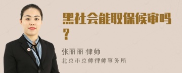 黑社会能取保候审吗？