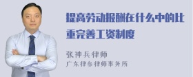 提高劳动报酬在什么中的比重完善工资制度