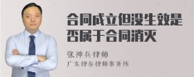 合同成立但没生效是否属于合同消灭