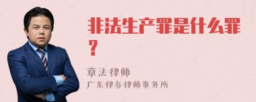 非法生产罪是什么罪？