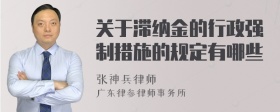 关于滞纳金的行政强制措施的规定有哪些