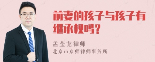 前妻的孩子与孩子有继承权吗？