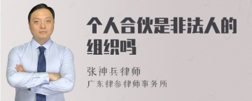 个人合伙是非法人的组织吗