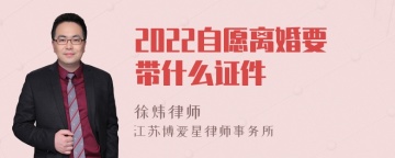 2022自愿离婚要带什么证件