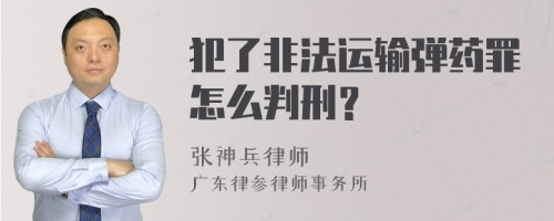 犯了非法运输弹药罪怎么判刑？