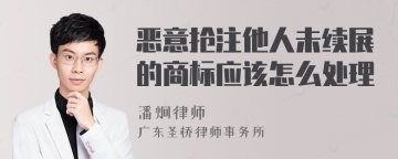 恶意抢注他人未续展的商标应该怎么处理