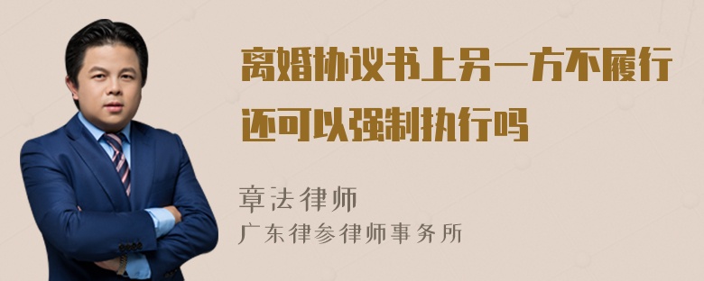 离婚协议书上另一方不履行还可以强制执行吗