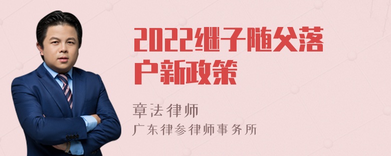 2022继子随父落户新政策