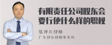 有限责任公司股东会要行使什么样的职权