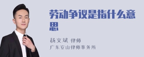 劳动争议是指什么意思