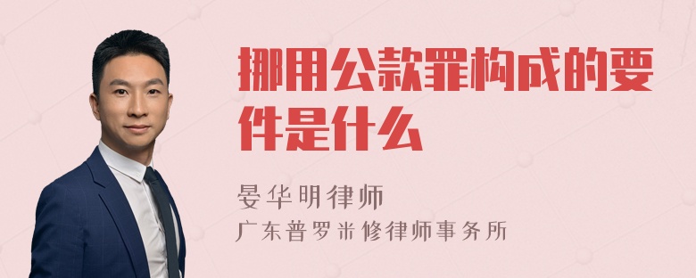 挪用公款罪构成的要件是什么