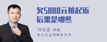 欠5000元被起诉后果是哪些