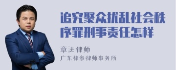 追究聚众扰乱社会秩序罪刑事责任怎样