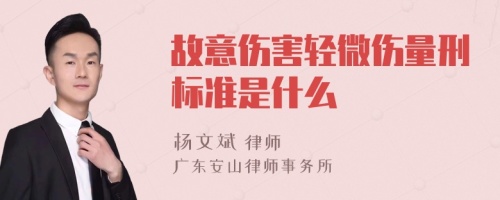 故意伤害轻微伤量刑标准是什么