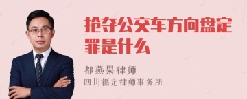 抢夺公交车方向盘定罪是什么