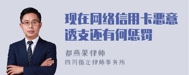 现在网络信用卡恶意透支还有何惩罚