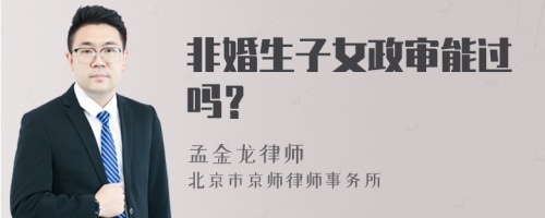 非婚生子女政审能过吗？