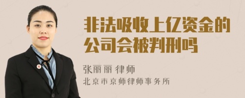 非法吸收上亿资金的公司会被判刑吗