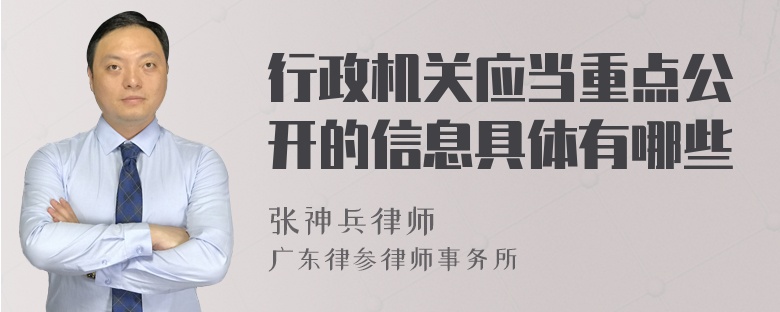 行政机关应当重点公开的信息具体有哪些