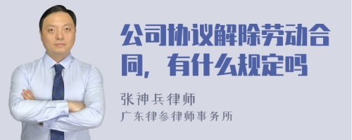 公司协议解除劳动合同，有什么规定吗