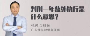 判刑一年监外执行是什么意思？