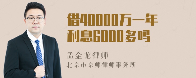 借40000万一年利息6000多吗