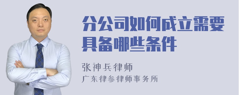 分公司如何成立需要具备哪些条件