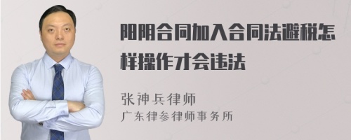 阳阴合同加入合同法避税怎样操作才会违法