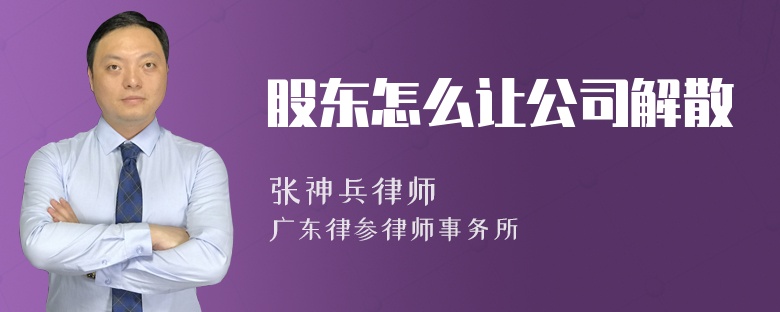 股东怎么让公司解散